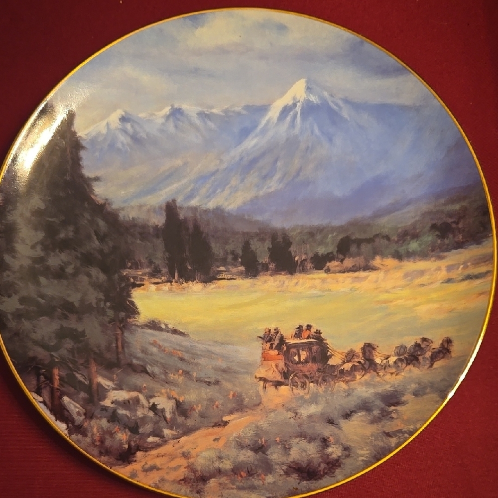 Decorative Plate with Mountain Scene